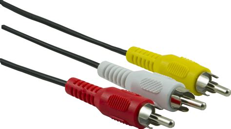 Cables with red yellow and white - Here’s how to use the adapter to connect your Wii to your TV: Plug your Wii’s RCA cables (the AV cables) into the end of the SCART adapter with the yellow, red, and white inputs with the same color plugs. Plug the SCART into your TV or splitter. Then change the TV input to view from this connection.